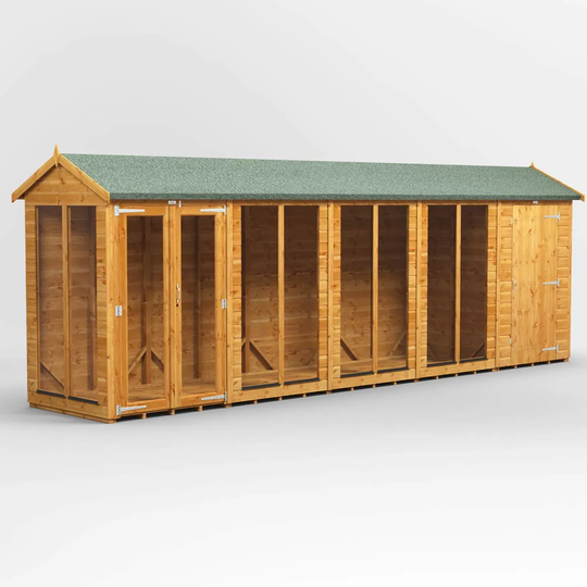 20X4 Power Apex Summerhouse Combi Including 4Ft Side Store