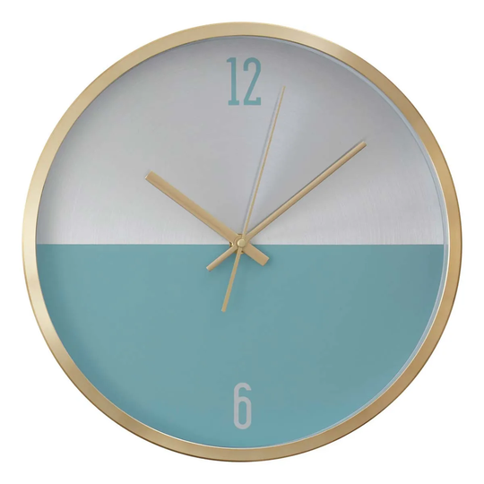Interiors by PH Silver/Gold/Blue Finish Wall Clock