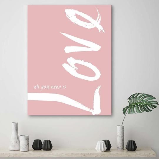Canvas Print Love Typography Inscription