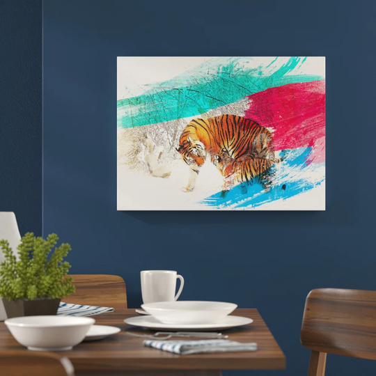 'Tigers Winter Forest' Graphic Art Print Poster