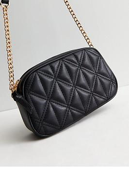 New Look Black Quilted Camera Bag