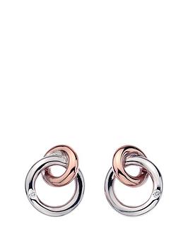 Hot Diamonds Eternity Sterling Silver And 18 Carat Gold Vermeil Diamond Set Interlocking Earrings