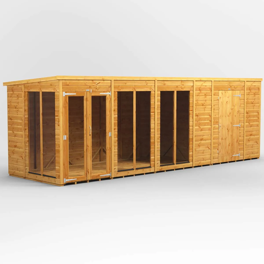20X6 Power Pent Summerhouse Combi Including 6Ft Side Store