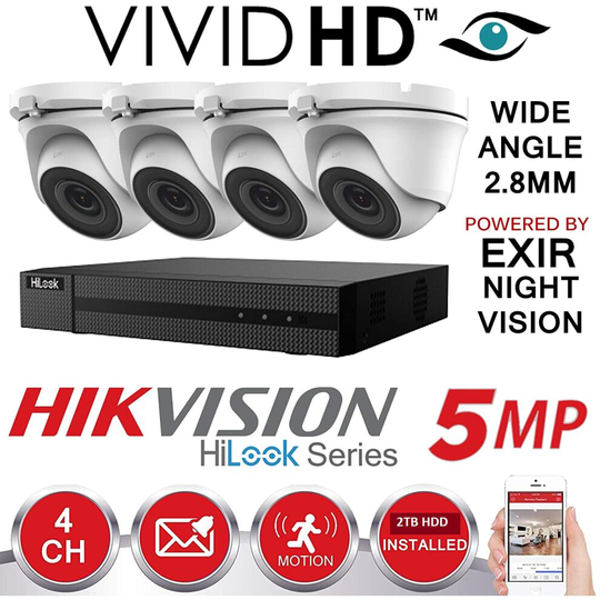 Hikvision CCTV 4K 5MP Night Vision DVR Home Security System Kit(2TB)