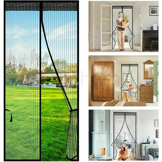Magic Curtain Door Mesh Magnetic Fastening Hands Free Fly Bug Insect