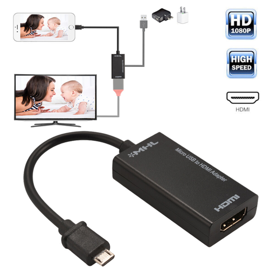 Micro USB 2.0 MHL Male to HDMI Female HDTV Adapter Cable for Phone