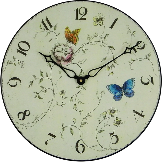 Pub/Butterflies 36cm Wall Clock