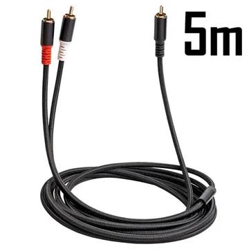 Y Splitter RCA Audio Cable with Gold-plated Connectors - 5m
