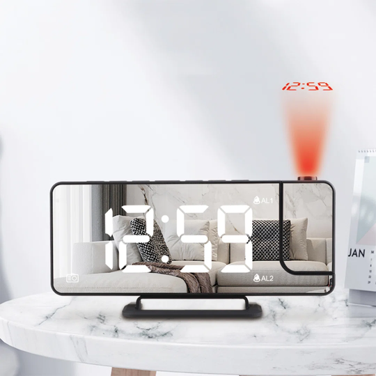 Digital Mechanical Alarm Tabletop Clock in Black