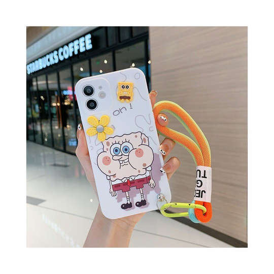 (SpongeBob B, iPhone 11) Cute SpongeBob Patrick Star Soft Phone Case For iPhone