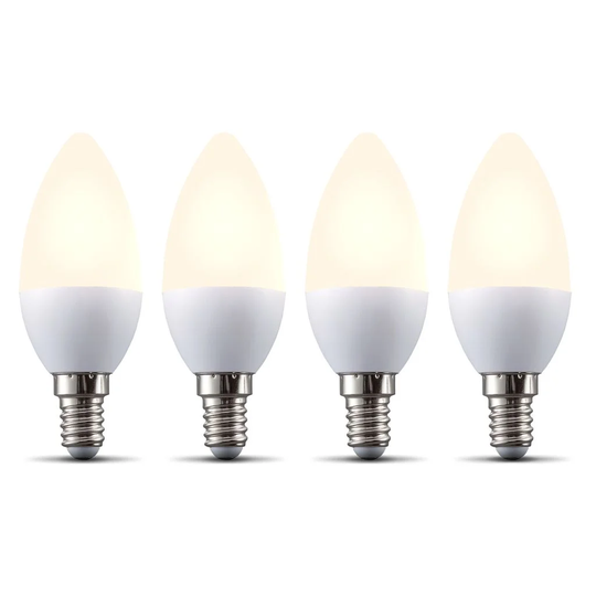 B.K.Light 4X LED Wifi Bulb Smart Home Lamp Dimmable Bulb E14 Alexa Google 5.5W