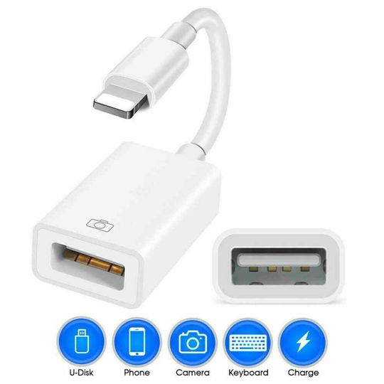 Lightning to USB Camera Adapter Connector Cable OTG Fit For Apple iPhone iPad