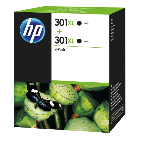 HP 301XL 2-pack High Yield Black Original Ink Cartridges