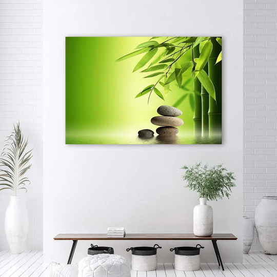 Canvas Print Bamboo Zen Stones