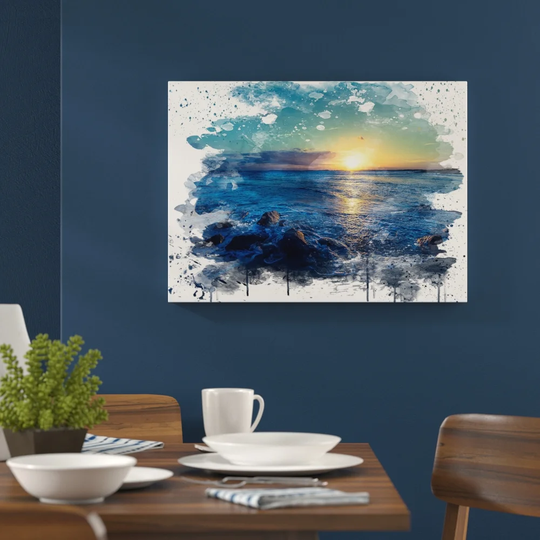 'Beautiful Sunset Seascape' Graphic Art Print Poster