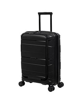It Luggage Momentous Black Cabin Hardshell 8 Wheel Spinner Suitcase