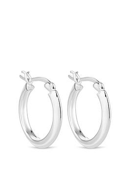 Simply Silver Sterling Silver 925 Narrow Hoop Earrings