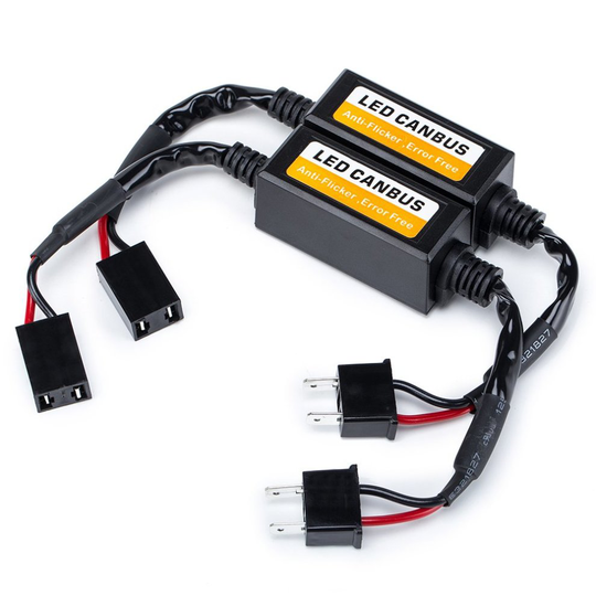 FMS H7 Car LED Headlight Bulb Canbus Error Free LED Decoder Kits Error Load Resistor Plug & Play Computer Warning Canceller and Anti Flicker (Pack...