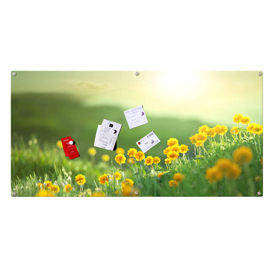 Meadow Sunrise Magnetic Wall Mounted Photo Memo Board