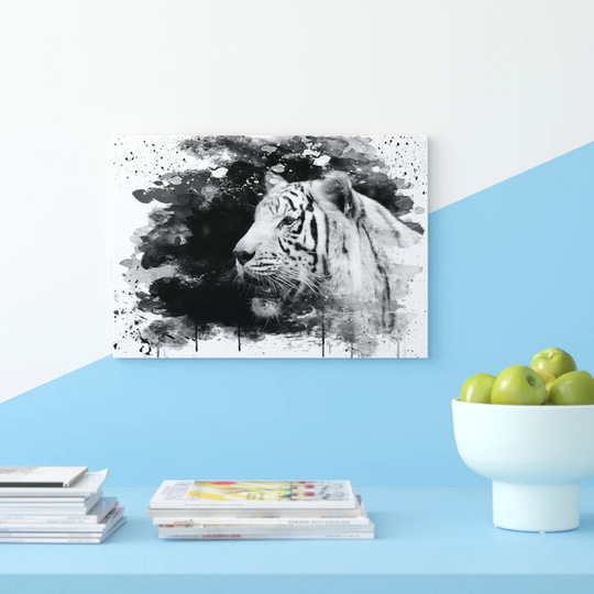 'The White Tiger' Graphic Art Print Poster