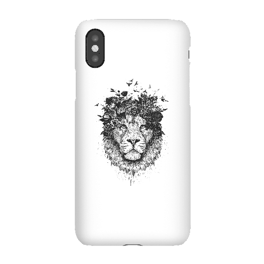 Balazs Solti Lion And Flowers Phone Case for iPhone and Android - iPhone X - Snap Case - Gloss