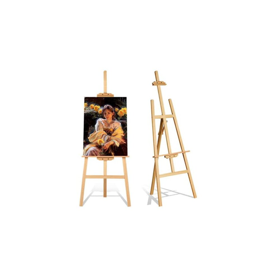 (Studio Easel 1.5m Foldable Wooden A Frame Painting Painter Drawing Stand Board Wedding Craft) Wood Painting Holder Wooden Easel Drawing Stand for Pai