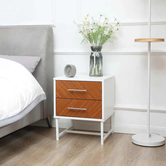 Hennah 2 Drawer Bedside Table