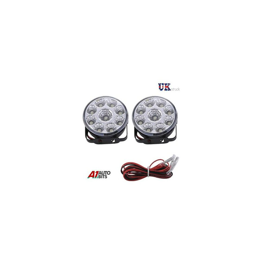 DRL 7cm Universal Car Van Bus Front LED Lights 12V Spot Fog Halogen Lamps E4 NEW