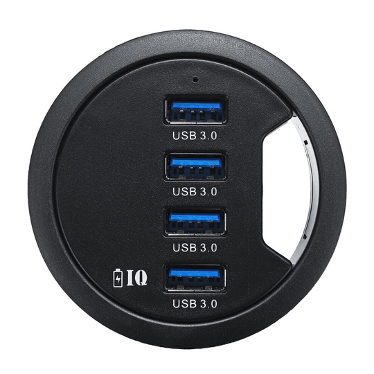 Mount In Desk Powered 4 Port USB 3.0 HUB Charging Adapter Cable Organizer