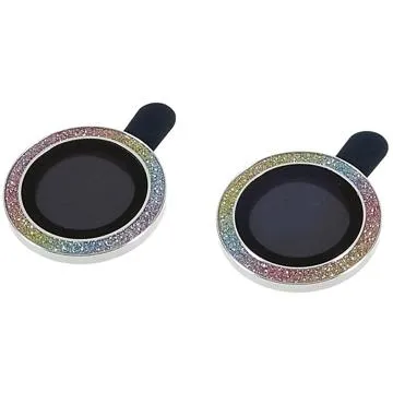 Rhinestone iPhone 14/14 Plus Camera Lens Protector - Colourful / Silver