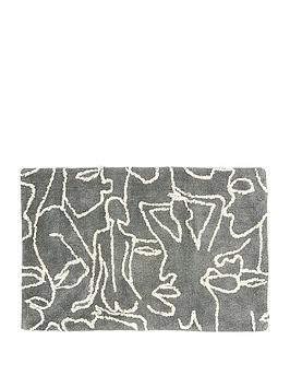 Furn Everybody Abstract Cotton Non-Slip Bathmat