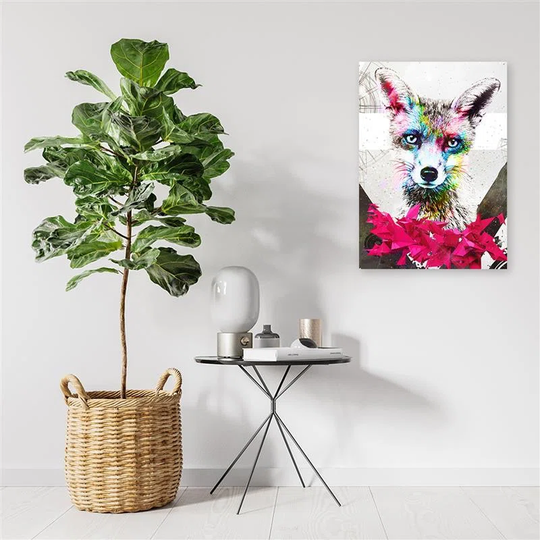 Canvas Print Abstract Coloured Fox