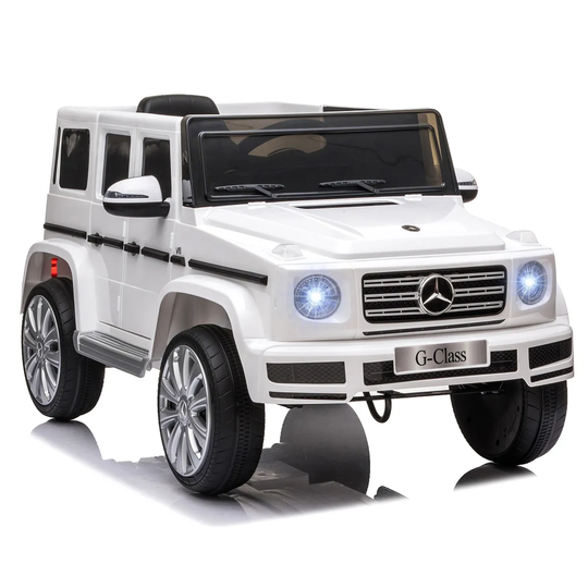 Reiten Kids Mercedes Benz G500 12V Electric Ride On Car with Remote Control - White