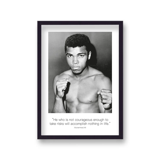 Polaroid Style B&W Icon Ali He Who Is Not Courageous Enough Non-Dated by Vouvart - Picture Frame Memorabilia