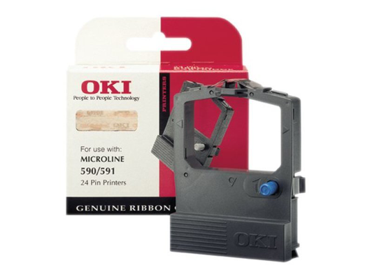 Oki Black Fabric Ribbon For Microline 590/591 09002316