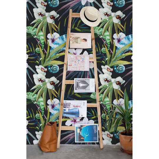 Walllpaper Roll 360X250cm Kitchen Livingroom Bedroom Mural Decoration Wallpaper Material With Print - Chameleon Jungle Leaves