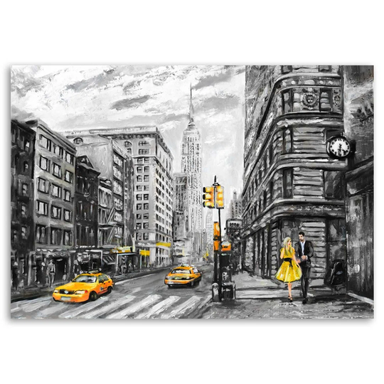 Canvas Print New York Taxi As Painted