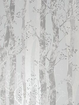 Sublime Dappled Trees Grey / Silver Wallpaper