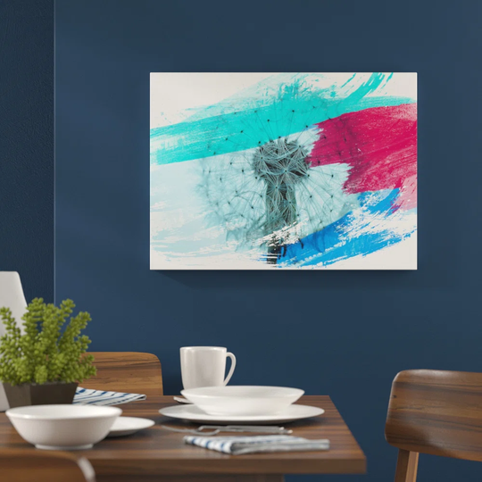 'Flower Blue Dandelion' Graphic Art Print Poster