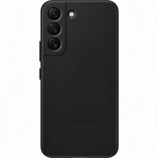 Samsung Galaxy S22 Leather Cover Case - Black