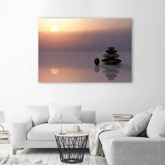 Canvas Print Sunset Zen Stones
