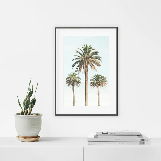 Vintage Palm Trees - Picture Frame Photograph Print on Paper
