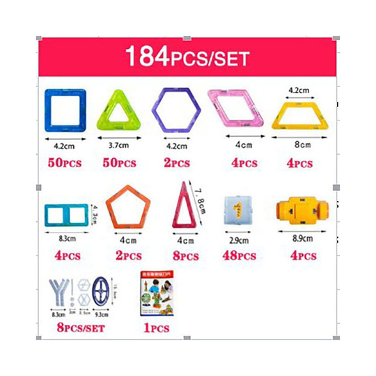 (184pcs) 110pcs Magnetic Building Blocks Educational Toys