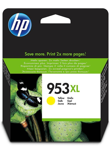HP 953XL Yellow Original Ink Cartridge - High Yield 1600 Pages - F6U18AE