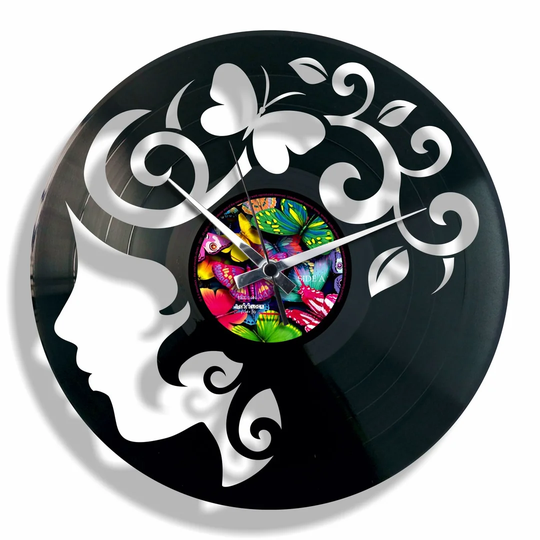 Curly Thoughts Vinyl for Hairdresser 30cm Silent Wall Clock