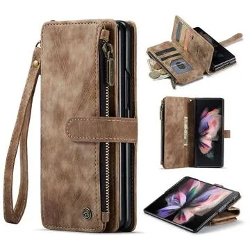 Caseme C30 Multifunctional Samsung Galaxy Z Fold4 Wallet Case - Brown