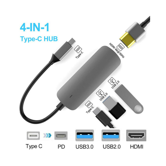 Type C HUB To PD USB Multiport Adapter USB C To HDMI 4K UHD Converter Port HUB