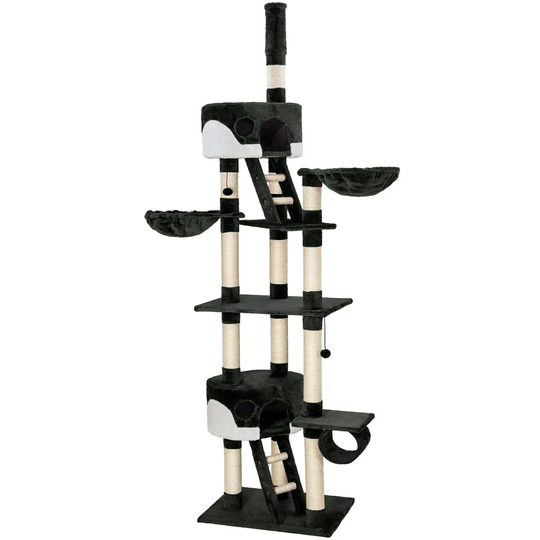 Tectake Cat Tree Scratching Post Hansi - Black/White