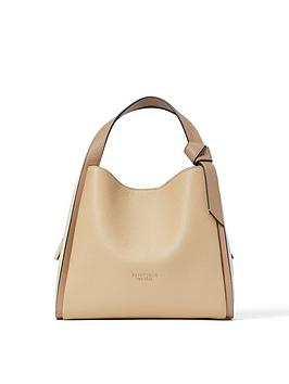 Kate Spade New York Knott Pebbled Leather Cross-Body Tote Bag - Stone/Cream