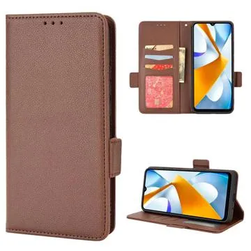 Xiaomi Poco C40 Wallet Case with Magnetic Closure - Brown